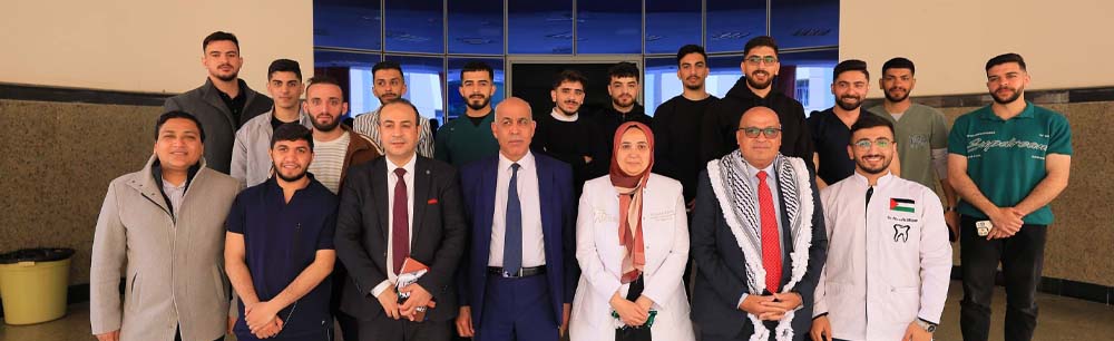 زيارة مسئول شئون الجامعات بسفارة فلسطين كلية طب الأسنان لتعزيز التعاون ودعم الطلاب الوافدين